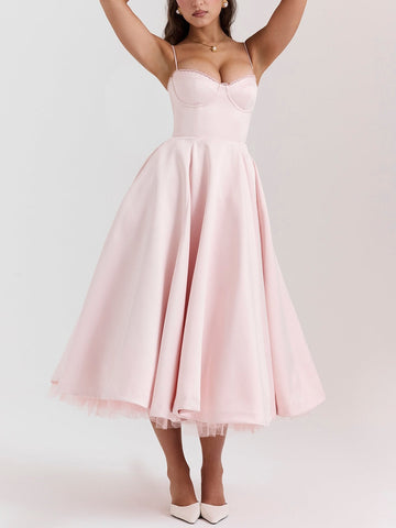 Sonicelife Mademoiselle Ballerina Pink Midi Dress