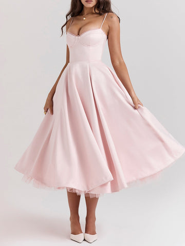 Sonicelife Mademoiselle Ballerina Pink Midi Dress