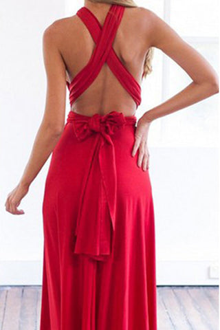 Sonicelife Multi-wear Strappy Backless Maxi Dress