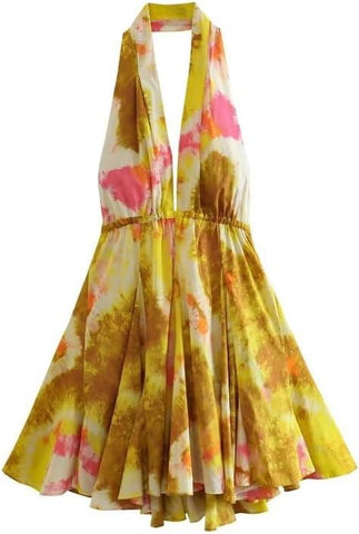Sonicelife Multicoloured Short Printed Dress
