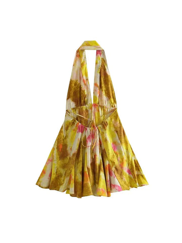 Sonicelife Multicoloured Short Printed Dress