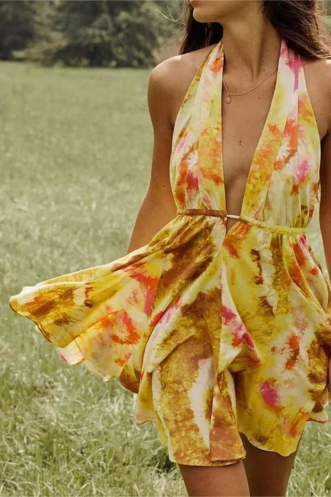 Sonicelife Multicoloured Short Printed Dress