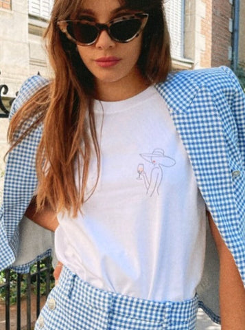 Sonicelife-White Loose Korean Version Short Sleeve Shirt