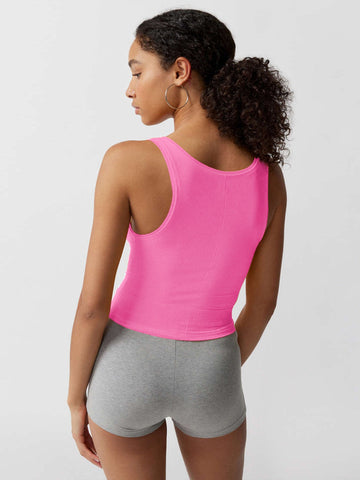 Sonicelife-Pink Knitted Sexy Bodycon Crop Top