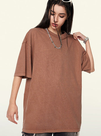 Sonicelife-Trendy Vintage Short-Sleeved Loose T-Shirt