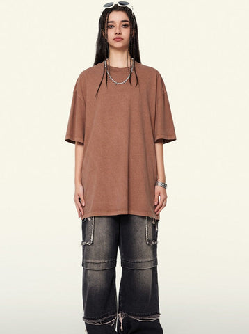 Sonicelife-Trendy Vintage Short-Sleeved Loose T-Shirt