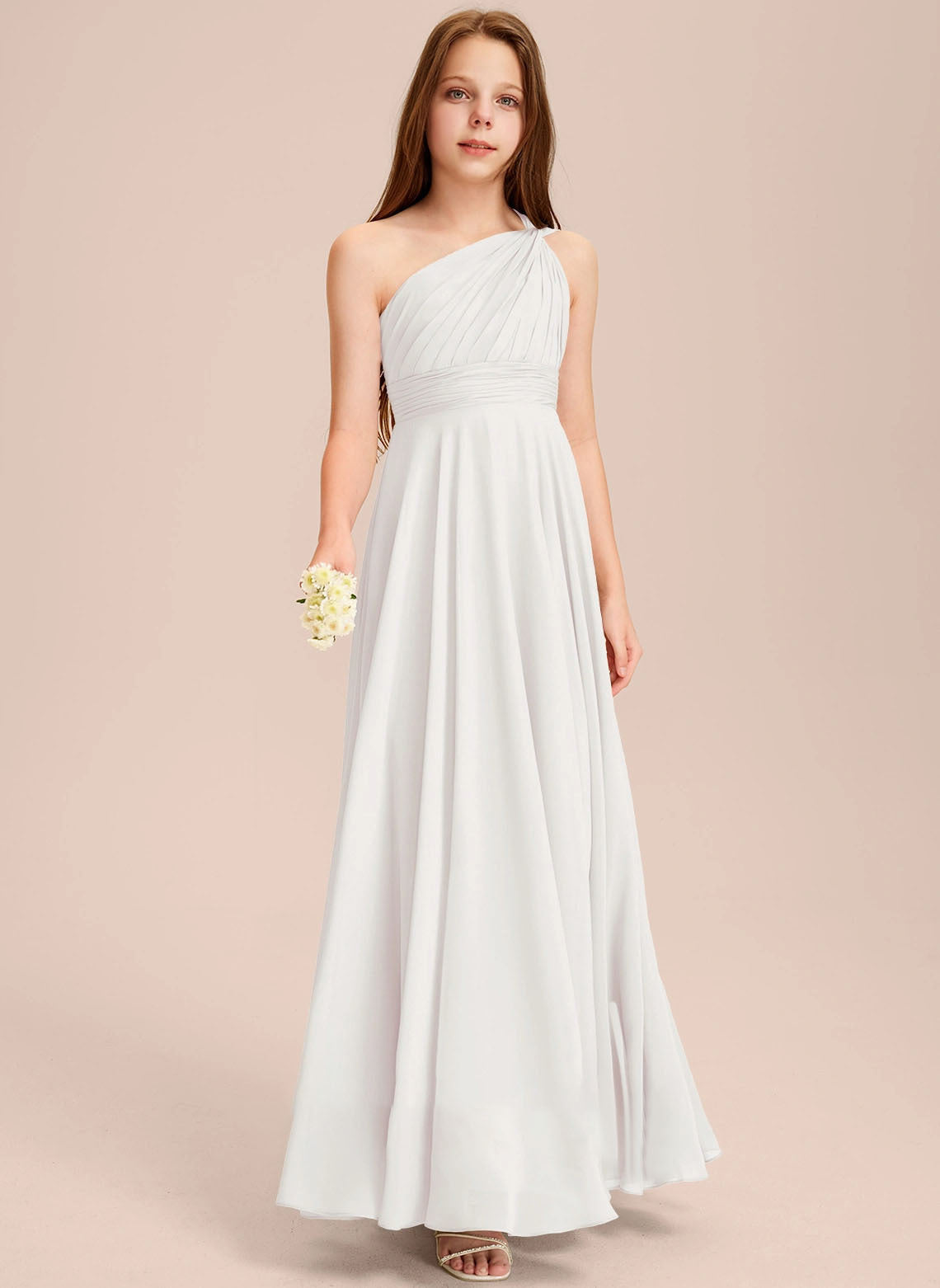 men costume ideas Simple One-Shoulder Chiffon Princess Dress Performance Ball Birthday Flower Girl Wedding Bridesmaid Dress