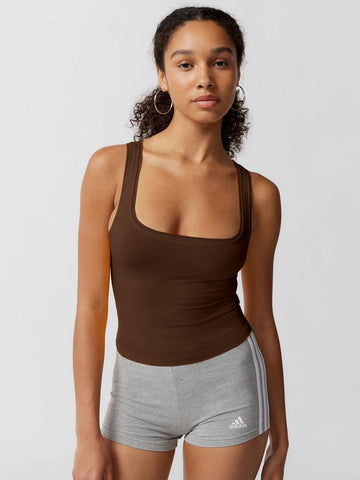 Sonicelife-Brown Knitted Sexy Bodycon Crop Top