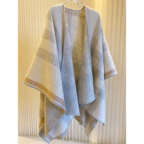 outfit inspo fall British Plaid Cashmere Wool Cloak Double-Sided Dual-Use Oversized Shawl Scarf Thickened Warm Autumn and Winter All-Matching Women