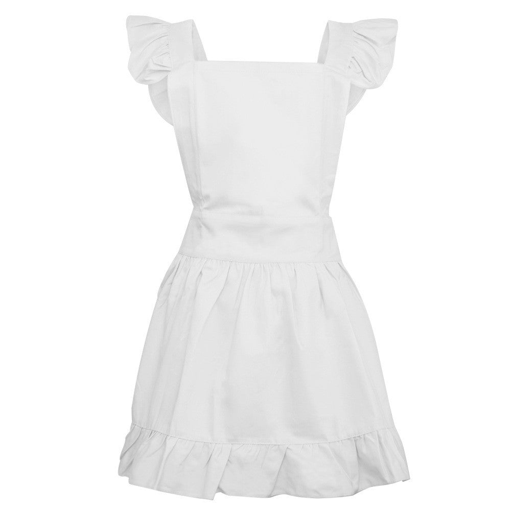 hoco dresses Apron British Court Style White Skirt Overalls Apron Japanese Role Playing Apron Maid Group