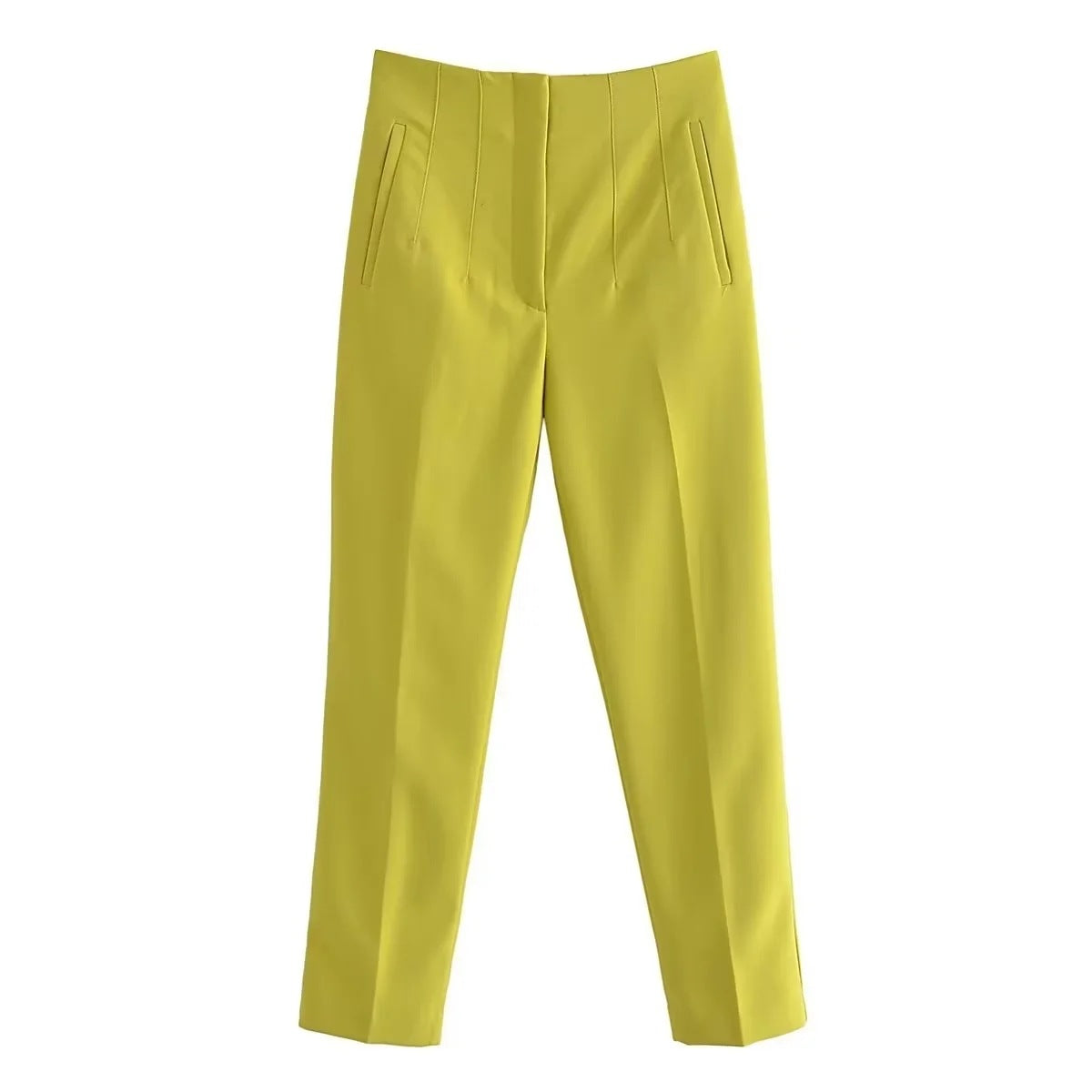 business casual outfits 2024 Spring Women's Clothing New Blue Multi-Line High Waist Trousers Women 8gs62259