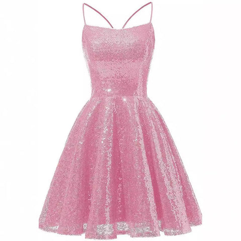 unique hoco dresses Sequined Evening Dress Suspender Skirt Slimming Women's Short Skirt Party Party Dress