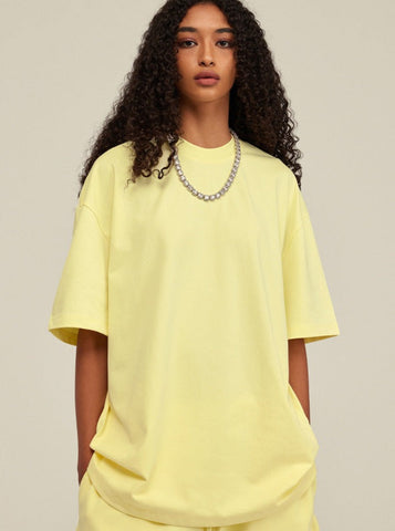 Sonicelife-Trendy Yellow Short-Sleeved Top