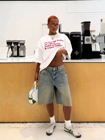 Sonicelife-White Aesthetic Funny Vintage Tee