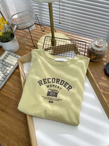 Sonicelife-Retro Design Letter Printed Loose T-shirt
