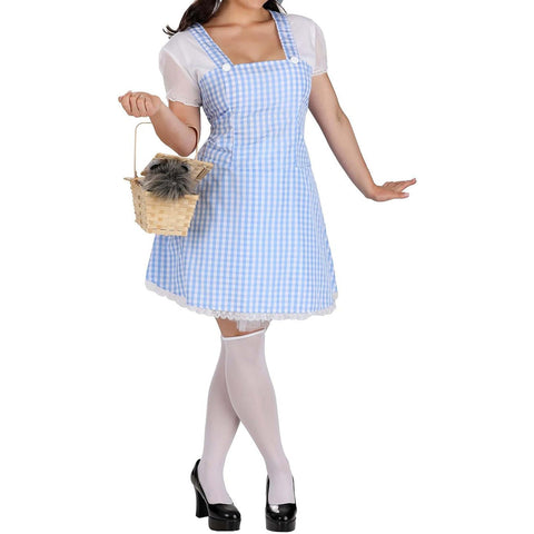 Sonicelife dress to impress codes Halloween Costume Wizard of Oz Dorothy Blue Plaid Dress Fairy Tale Costume Double Ponytail Skirt