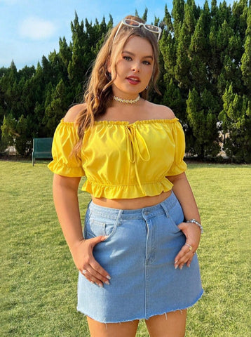 Sonicelife-Yellow Summer Puff Sexy Sleeve