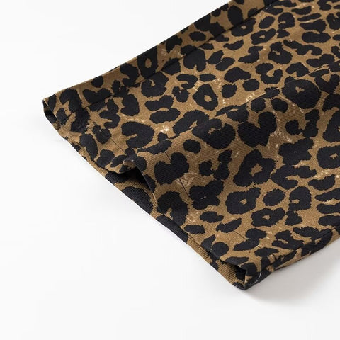 Style Women's Clothing French Fashion All-Match Casual Leopard Print Straight Wide Leg Long