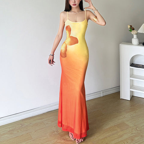 olivia rodrigo costume Style 2024 Summer New Women's Clothing Street Fashion Sexy Sling Long Dress Women