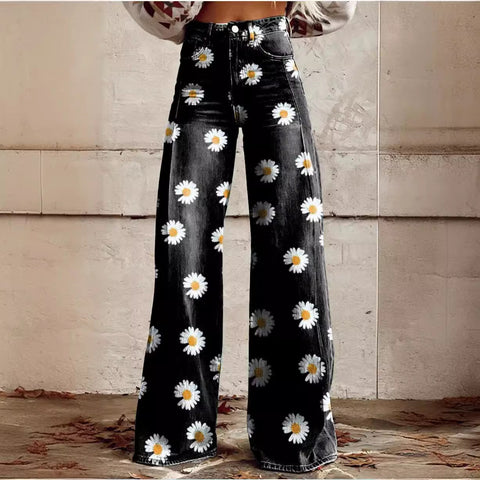 fall fits 2024 Summer Hot Selling Women's Trousers 3D Digital Printing Hot Selling Trousers Women Flared Pants