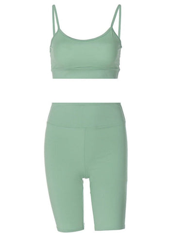 Sonicelife-Sexy 2 Piece Crop Top and High Waist Yoga Suit