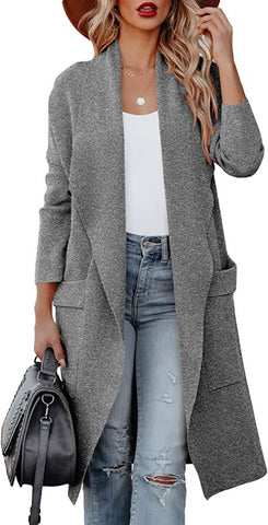 business casual outfits for women Autumn and Winter 2024 Women's New Casual Long Solid Color Warm Overcoat Jacket