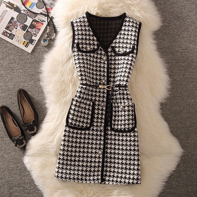 business casual outfits woman Vest Women's Clothing Autumn and Winter New Chanel Style Vest Internet Celebrity Fashion Age-Reducing Bottoming Shirt Two-Piece Suit for Women