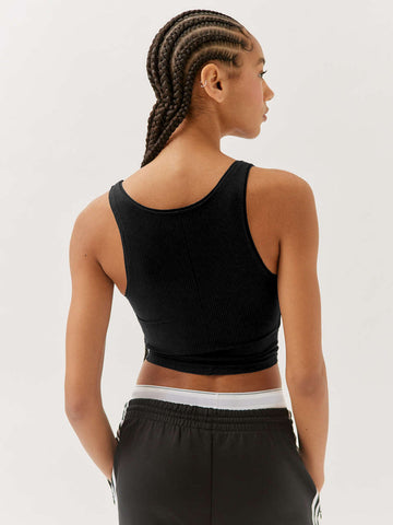 Sonicelife-Black Knitted Sexy Bodycon Crop Top