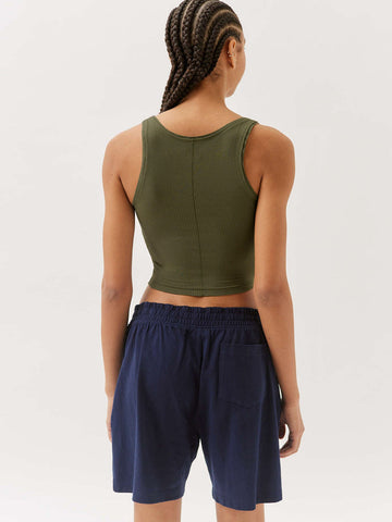 Sonicelife-Green Knitted Sexy Bodycon Crop Top