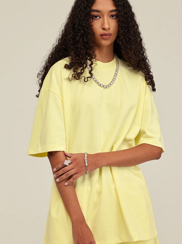 Sonicelife-Trendy Yellow Short-Sleeved Top