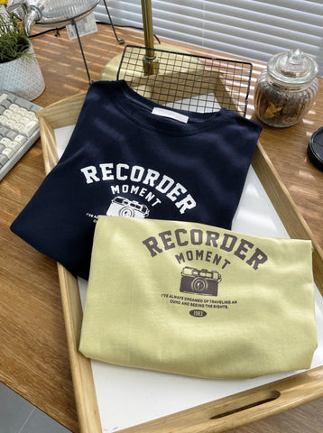 Sonicelife-Retro Design Letter Printed Loose T-shirt