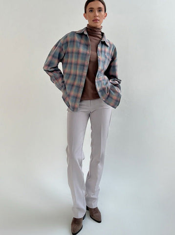 Sonicelife-Casual Plaid Long Sleeve Button Down Cardigan