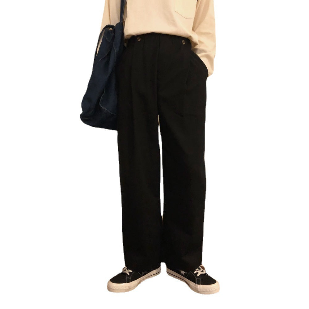 grunge outfits Spring and Autumn Brown Loose Wide-Leg Pants Japanese Retro Cityboy Straight Overalls Men's American Casual