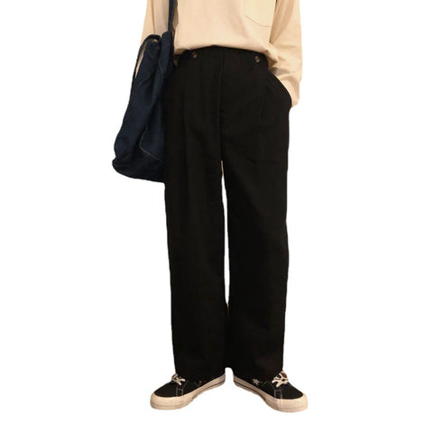 grunge outfits Spring and Autumn Brown Loose Wide-Leg Pants Japanese Retro Cityboy Straight Overalls Men's American Casual