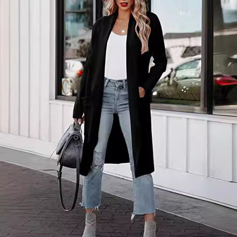 business casual outfits for women Autumn and Winter 2024 Women's New Casual Long Solid Color Warm Overcoat Jacket