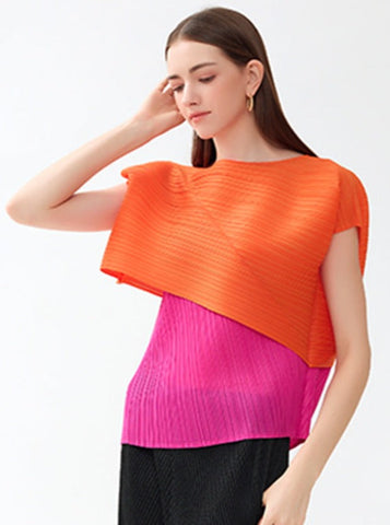 Sonicelife-Casual One Line Collar Sleeveless Personalized Shirt