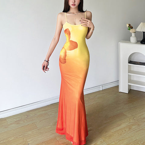 olivia rodrigo costume Style 2024 Summer New Women's Clothing Street Fashion Sexy Sling Long Dress Women