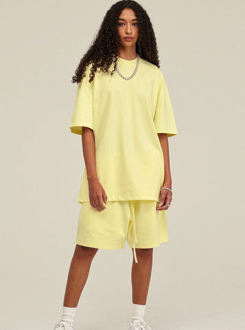 Sonicelife-Trendy Yellow Short-Sleeved Top