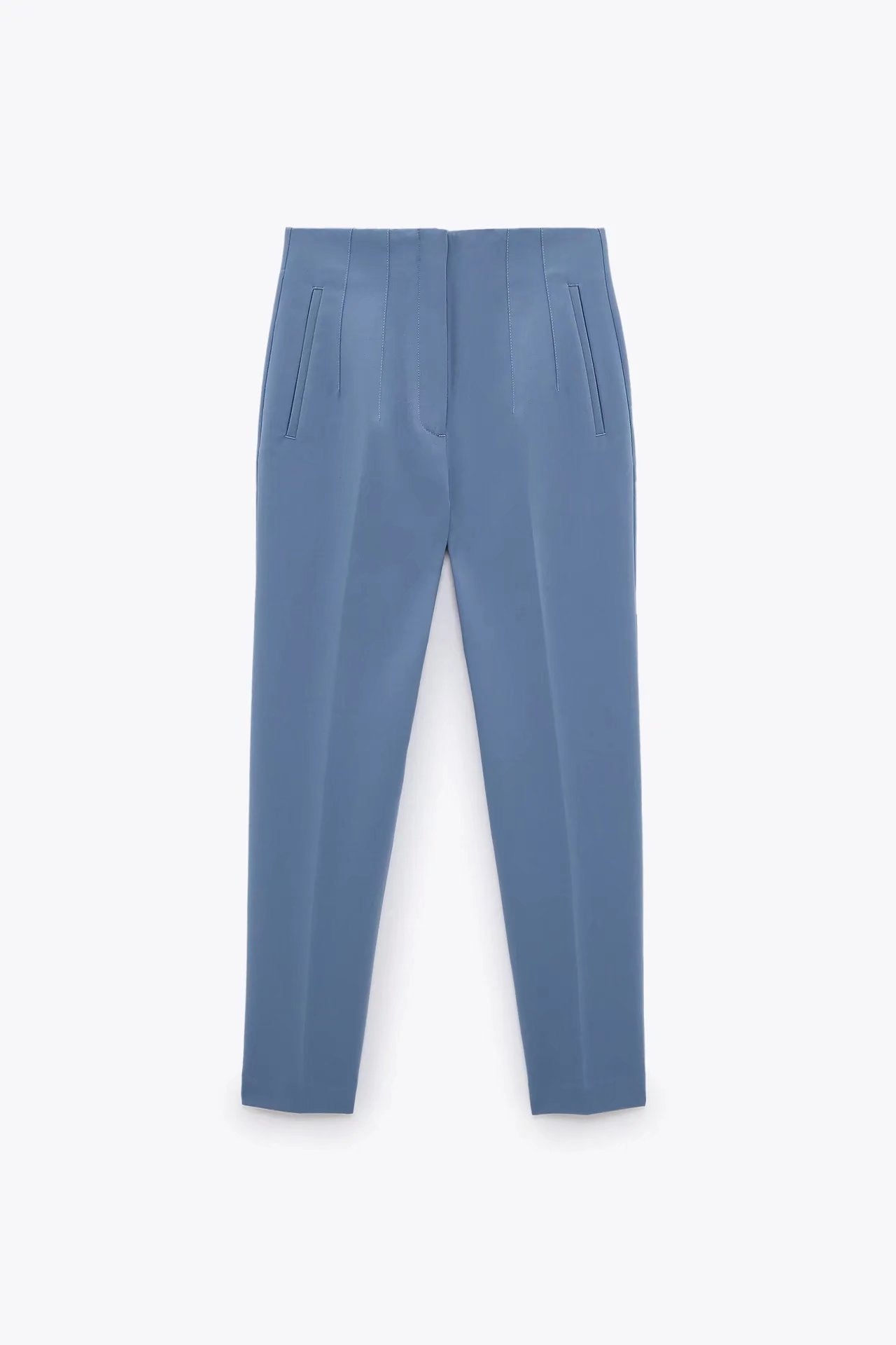 business casual outfits 2024 Spring Women's Clothing New Blue Multi-Line High Waist Trousers Women 8gs62259