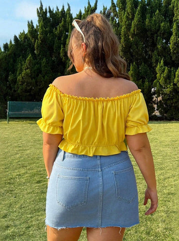 Sonicelife-Yellow Summer Puff Sexy Sleeve