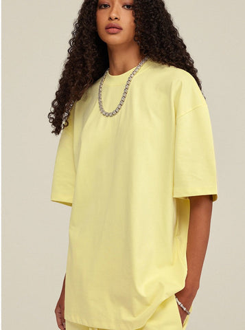 Sonicelife-Trendy Yellow Short-Sleeved Top