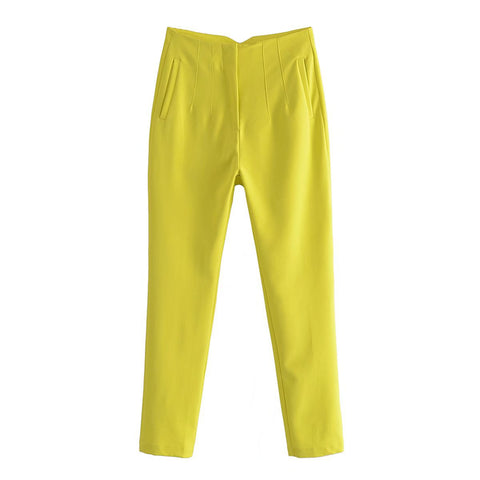business casual outfits 2024 Spring Women's Clothing New Blue Multi-Line High Waist Trousers Women 8gs62259