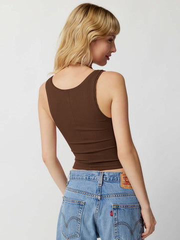 Sonicelife-Brown Knitted Sexy Bodycon Crop Top