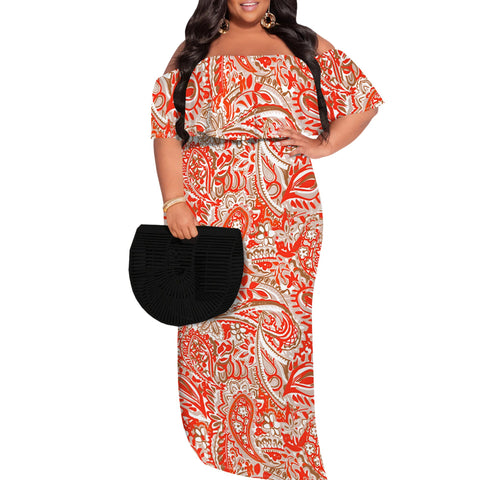 Women's Fashion Elegant Casual Printed Black plus Size Dress