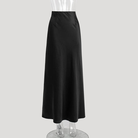 Sonicelife-1Cross-border fishtail skirt European and American 2024 spring satin satin long high waist hip-wrapped floor-length fishtail skirt