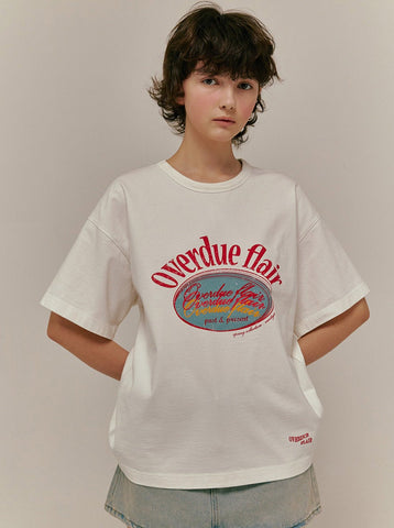 Sonicelife-Letter Printed Short-Sleeved Loose T-Shirt