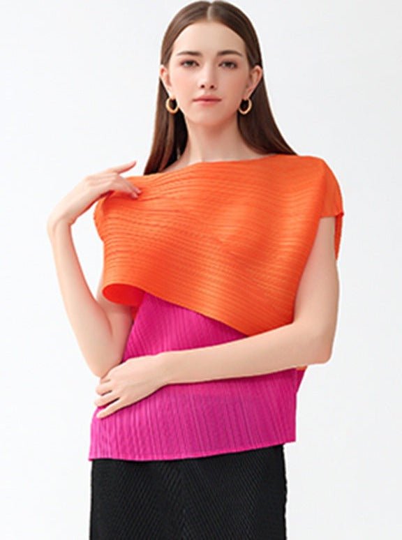 Sonicelife-Casual One Line Collar Sleeveless Personalized Shirt