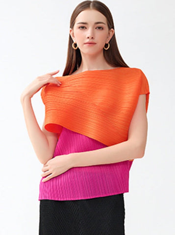 Sonicelife-Casual One Line Collar Sleeveless Personalized Shirt