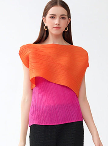 Sonicelife-Casual One Line Collar Sleeveless Personalized Shirt