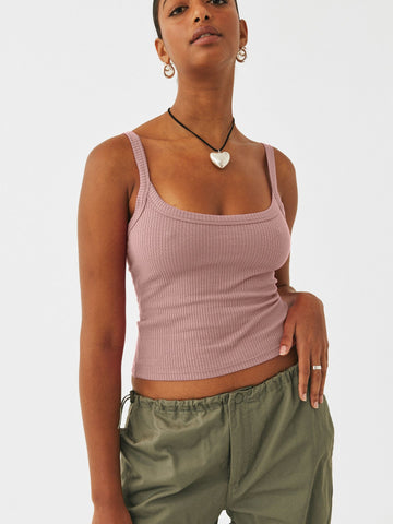 Sonicelife-Pink Sexy Knitted Camisole Sleeveless Crop Top